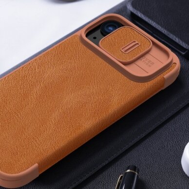 Nillkin Qin Pro Leather Flip Camera Cover Case for iPhone 15 Pro - Black 17