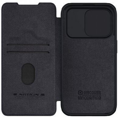 Nillkin Qin Pro Leather Flip Camera Cover Case for iPhone 15 Pro - Black 2