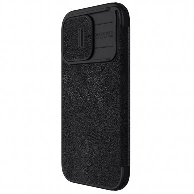 Nillkin Qin Pro Leather Flip Camera Cover Case for iPhone 15 Pro - Black 4