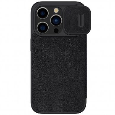 Nillkin Qin Pro Leather Flip Camera Cover Case for iPhone 15 Pro Max - Black 3
