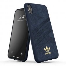 Originalus Adidas dėklas OR Molded Case ULTRASuede iPhone Xs Max Mėlynas 35001