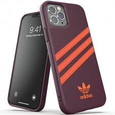 Originalus Adidas dėklas OR Molded PU case skirta iPhone 12 / iPhone 12 Pro - maroon-Oranžinis
