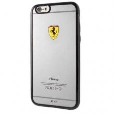 Originalus dėklas Ferrari Hardcase FEHCP6BK iPhone 6/6S racing shield Permatomas Juodas