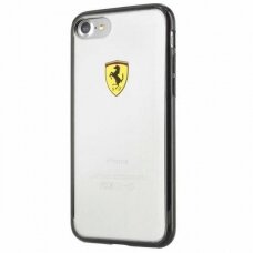 Originalus dėklas Ferrari Hardcase FEHCP7BK iPhone 7/8/SE 2020 / SE 2022 Juodas/Permatomas Racing Shield
