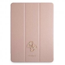 Originalus dėklas Guess GUIC12PUSASPI iPad 12.9  2021 Book Cover rožinis/rožinis Saffiano Collection