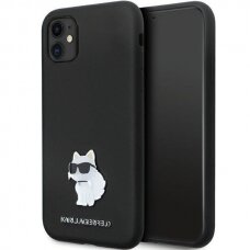 Originalus dėklas Karl Lagerfeld KLHCN61SMHCNPK case skirta iPhone 11 / Xr - Juodas Silicone C Metal Pin