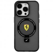 Originalus Ferrari dėklas  Ring Stand 2023 Collection MagSafe Case for iPhone 15 Plus / 14 Plus - Juodas
