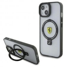 Originalus Ferrari dėklas  Ring Stand 2023 Collection MagSafe Case for iPhone 15 Plus / 14 Plus - Permatomas