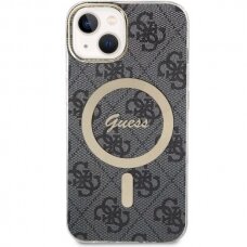 Originalus Guess dėklas 4G MagSafe case for iPhone 14 - Juodas