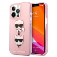 Iphone 13 Pro Originalus Karl Lagerfeld dėklas KLHCP13LKCTUGLP  / 13 6,1" Rožinis Glitter Karl`s & Choupette
