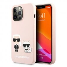 Iphone 13 Pro Originalus Karl Lagerfeld dėklas KLHCP13LSSKCI  / 13 6,1" Rožinis Silicone Karl & Choupette