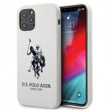 Originalus Us Polo dėklas Ushcp12Mslhrwh Iphone 12/12 Pro baltas Silicone kolekcija