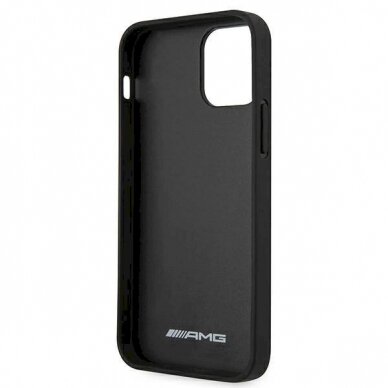 Originalus AMG dėklas AMHCP12SGSEBK iPhone 12 mini 5,4"  Juodas hardcase Leather Debossed Lines 6