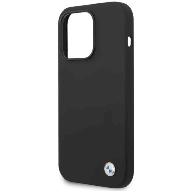 Originalus BMW dėklas Silikoninis Metal Logo iPhone 15 Pro - Juodas 4