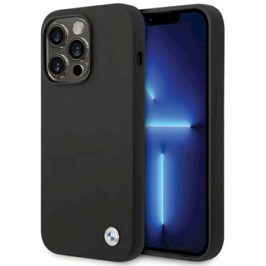 Originalus BMW dėklas Silikoninis Metal Logo iPhone 15 Pro - Juodas 6