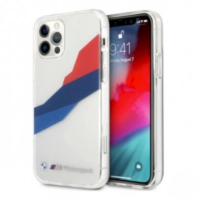 Originalus dėklas BMW BMHCP12LSKTGT iPhone 12 Pro Max 6,7" Permatomas hardcase Motorsport Tricolor
