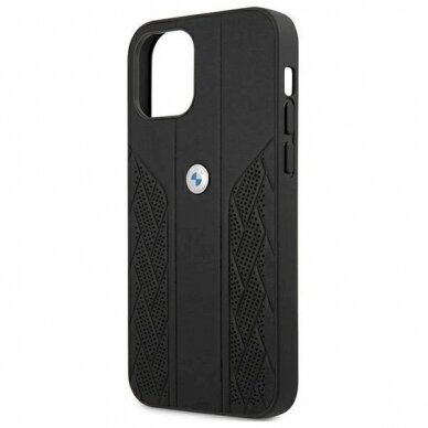 Originalus dėklas BMW BMHCP12SRSPPK iPhone 12 mini 5,4"  Juodas hardcase Leather Curve Perforate 5