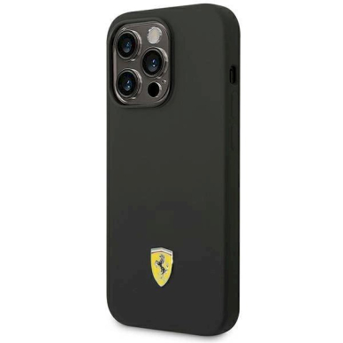Originalus dėklas Ferrari FEHCP14LSIBBK iPhone 14 Pro 6.1  Juodas hardcase Silikoninis Metal Logo 1