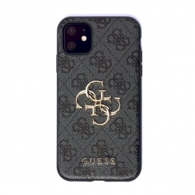 Originalus dėklas Guess case skirta iPhone 11 / XR 4G Big Metal Logo series - pilkos spalvos 10