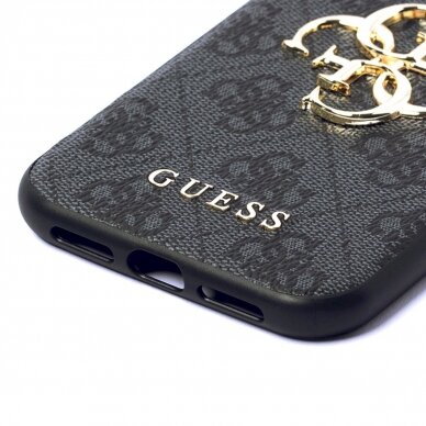 Originalus dėklas Guess case skirta iPhone 11 / XR 4G Big Metal Logo series - pilkos spalvos 12