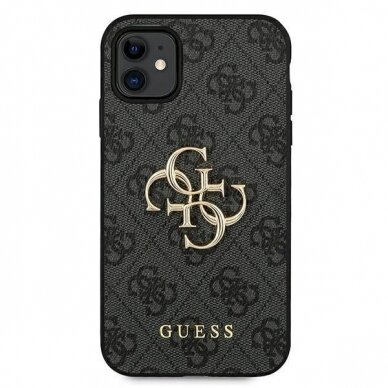 Originalus dėklas Guess case skirta iPhone 11 / XR 4G Big Metal Logo series - pilkos spalvos 2