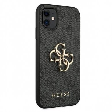 Originalus dėklas Guess case skirta iPhone 11 / XR 4G Big Metal Logo series - pilkos spalvos 3
