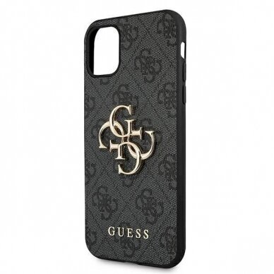 Originalus dėklas Guess case skirta iPhone 11 / XR 4G Big Metal Logo series - pilkos spalvos 5