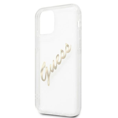 Originalus dėklas Guess GUHCP12LKTRSVGO iPhone 12 Pro Max 6.7  Permatomas hardcase Vintage Script Gold 5