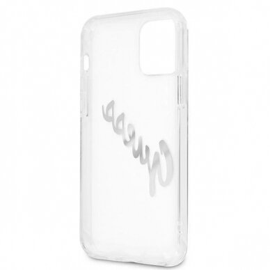 Originalus dėklas Guess GUHCP12LKTRSVSI iPhone 12 Pro Max 6.7  Permatomas hardcase Vintage Script Silver 5
