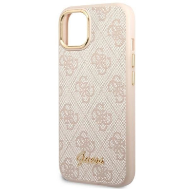 Originalus dėklas Guess GUHCP14MHG4SHP iPhone 14 Plus 6.7 rožinis / rožinis hard case 4G Vintage Gold Logo 5