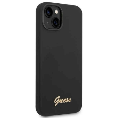 Originalus dėklas Guess GUHCP14MSLSMK iPhone 14 Plus 6.7 Juodas hard case Silicone Vintage Gold Logo 3