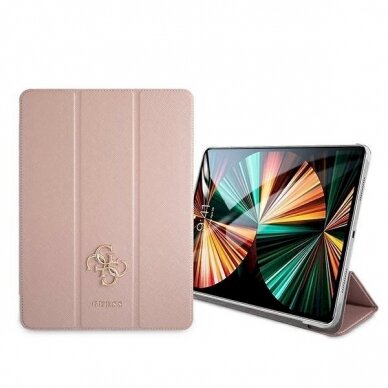 Originalus dėklas Guess GUIC11PUSASPI iPad 11  2021 Book Cover rožinis/rožinis Saffiano Collection 1