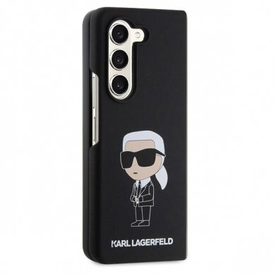 Originalus dėklas Karl Lagerfeld KLHCZFD5SNIKBCK Z Fold5 hardcase Juodas Silicone Ikonik 4