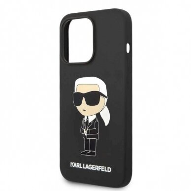 Originalus dėklas Karl Lagerfeld KLHMP14XSNIKBCK iPhone 14 Pro Max 6.7  hardcase Juodas Silicone Ikonik Magsafe 5