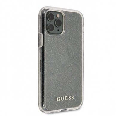 Originalus Guess Dėklas Guhcn58Pcglsi Iphone 11 Pro Sidabrinis Hard Case Glitter 4