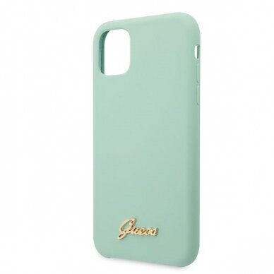 Originalus Guess Dėklas Guhcn65Lslmggr Iphone 11 Pro Max Žalias Hard Case Silicone Vintage Auksinis Logo 2
