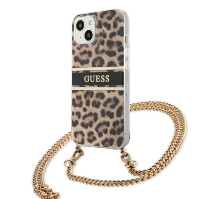 Originalus Guess dėklas GUHCP13SKBCLE iPhone 13 mini 5,4" Leopard Gold Strap 1