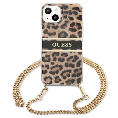 Originalus Guess dėklas GUHCP13SKBCLE iPhone 13 mini 5,4" Leopard Gold Strap 2