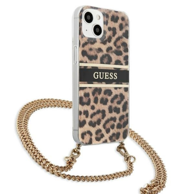 Originalus Guess dėklas GUHCP13SKBCLE iPhone 13 mini 5,4" Leopard Gold Strap 3