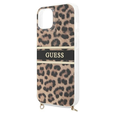 Originalus Guess dėklas GUHCP13SKBCLE iPhone 13 mini 5,4" Leopard Gold Strap 5