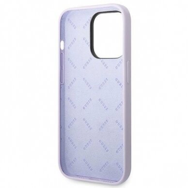 Originalus Guess dėklas GUHCP14XSLSMU iPhone 14 Pro Max 6.7&quot; Violetinis/Violetinis hard case Silicone Vintage Auksinis Logo 6
