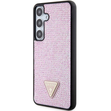 Originalus Guess dėklas Rhinestone TriangleSamsung Galaxy S24+ - Rožinis 1