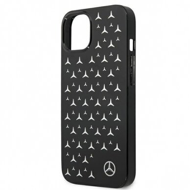 Iphone 13 Originalus Mercedes Silver Stars Pattern dėklas  Juodas 5