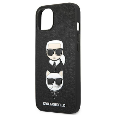 Oriignalus Karl Lagerfeld dėklas KLHCP13SSAKICKCBK iPhone 13 mini 5,4" Juodas Saffiano Karl & Choupette 5