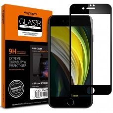 Pilnai Dengiantis Apsauginis Stiklas Spigen Glass Fc Iphone 7/8/Se2020/Se2022 Juodais Kraštais