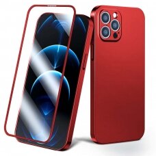 Iphone 13 Pro Max Pilnai dengiantis dėklas Joyroom 360 Full Case  + apsauginis stiklas (JR-BP928 raudonas)