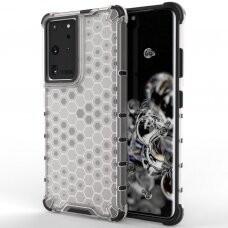 Plastikinis dėklas Honeycomb Case armor Samsung Galaxy S21 Ultra 5G skaidrus