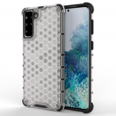 Plastikinis dėklas Honeycomb Case Samsung Galaxy S21+ 5G (S21 Plus 5G) Skaidrus