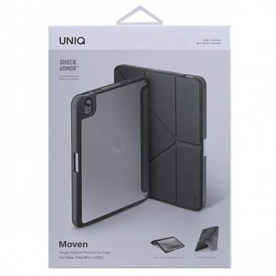 Planšetės Dėklas UNIQ etui Moven iPad Mini 6 (2021) Antimicrobial Juodas  4