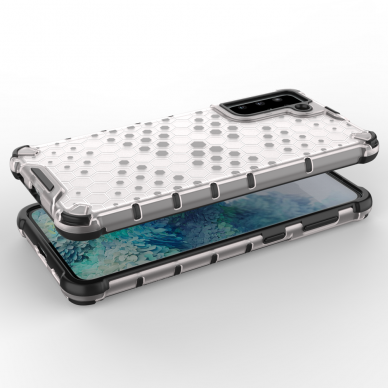 Plastikinis dėklas Honeycomb Case Samsung Galaxy S21+ 5G (S21 Plus 5G) Skaidrus 2